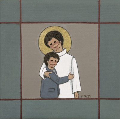 Boy and Jesus Hug
